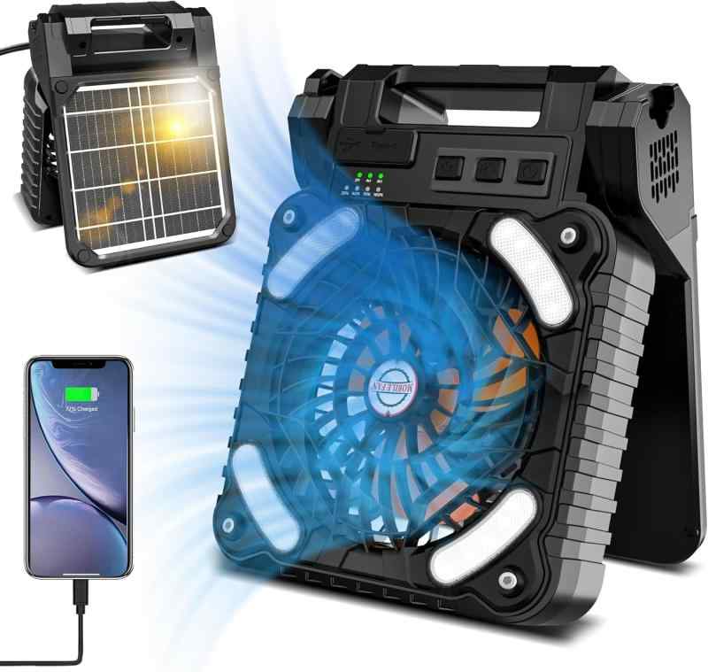 キャンプ 扇風機 ソーラー扇風機 ランタン充電式 防災 10000mAh 大容量 ソーラーパネル キャンプ用品