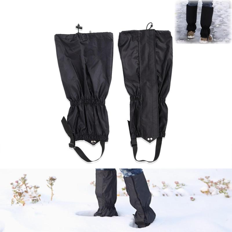 Mirhua 登山ゲイター ロングゲイタ 軽量 通気 調整可能 簡単湿性 アウトドア レッグカバー 撥水 汚れ防止 雪よけ 砂よけ 泥除け 泥はね防止 着脱 男女兼用(ブラック)(4.0)