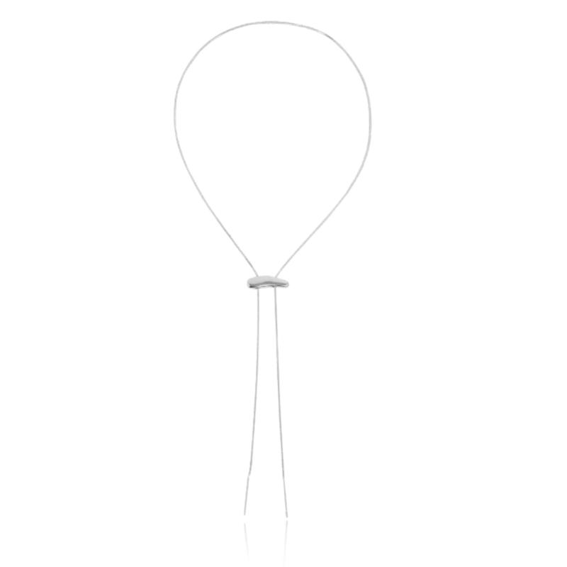 [Moonstan] ネックレス ロングネックレス レディース 人気 シルバー バイカラー 金属アレルギー対応 y字 シンプル 艶消し