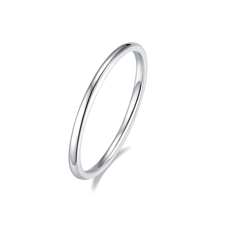 [Allencoco] k14メッキリング ステンレス鋼 指輪 レディース メンズ リング シンプル 細め 横幅1mm/1.5mm リング アクセサリー リング シルバー おしゃれ 人気 セット キラキラ 金属アレルギーフリ