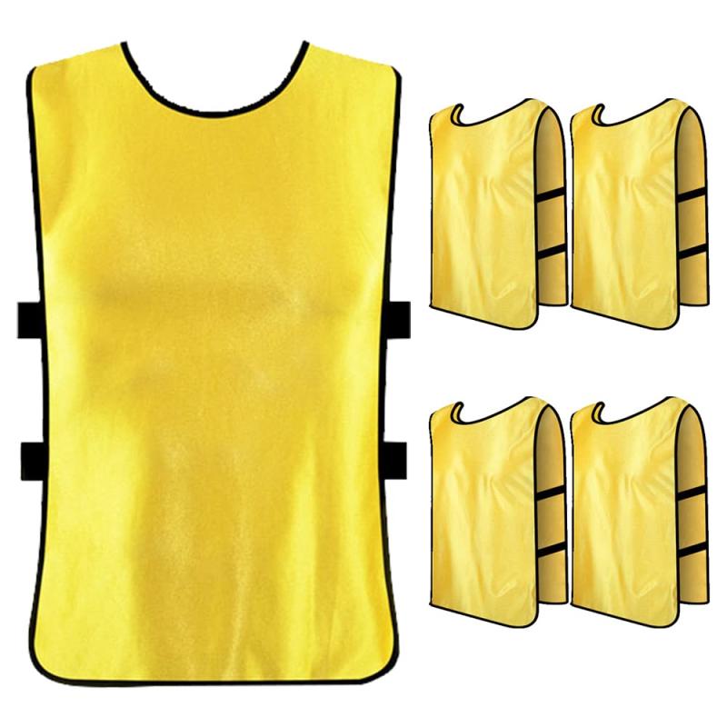 [Airself] カラービブス 5枚セット サイドレス 無地 通気性 軽量 サッカー バスケ フットサル衣類の上からでもスムーズに脱ぎ着できるサイドレスタイプのビブスです。一般的なビブスとは異なり両サイドはゴムバンド仕様になっているため、...