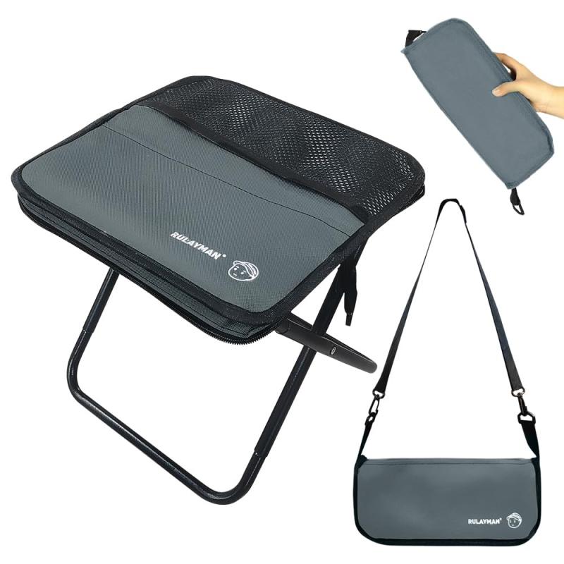 RULAYMAN アウトドア チェア 折りたたみ椅子 ポータブル 伸縮一体式 折り畳み コンパクトイス 超軽量 310g 携帯 耐荷重150kg チェアリング キャンプ バーベキュー ソロキャンプ お釣り ピクニッ