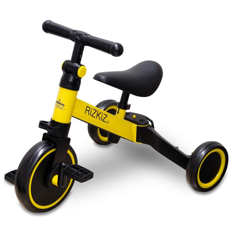 RiZKiZ 3in1 折りたたみ三輪車 二輪車 3WAY 1歳から5歳まで 足蹴り ハンドル サドル 調整可能 空気入れ不要