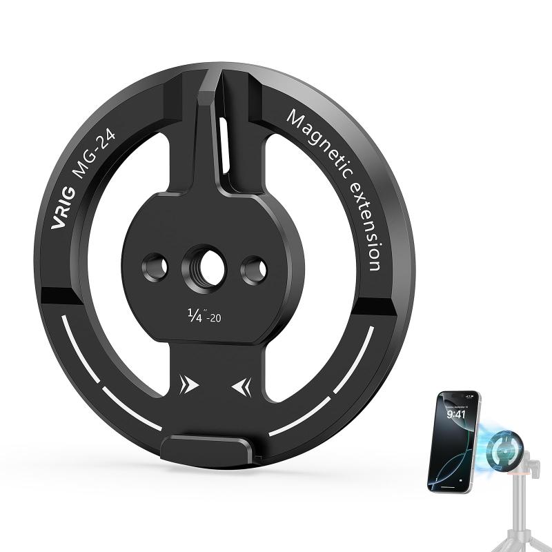 VRIG カメラマウント スマホホルダー 三脚 magsafe対応三脚 金属製 片手操作 超強力磁力 360度回転