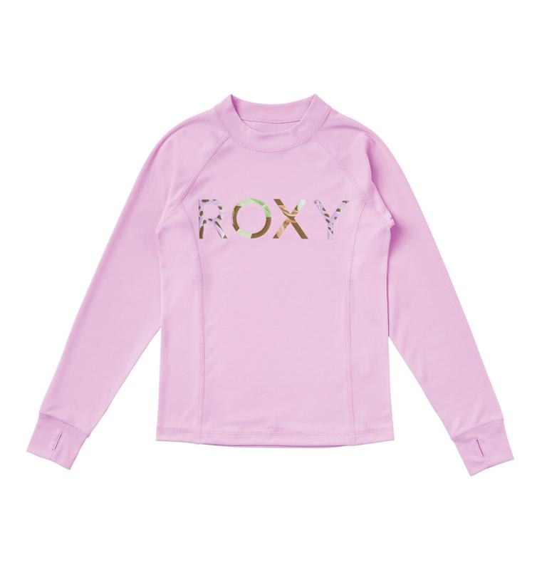 ROXY(ロキシー) ラッシュガードボタニカル柄 クルーネック ガールズ 長袖ラッシュガードガールズ