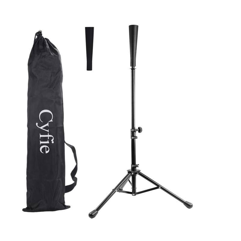 Cyfie 野球 バッティングティー スタンド 【汎用交換ゴム販売】置きティー 野球練習 折り畳み 持ち運び便利 硬式/軟式球/ソフトボール バッティングトレーニング 兼用 高さ調整可能 初心者/