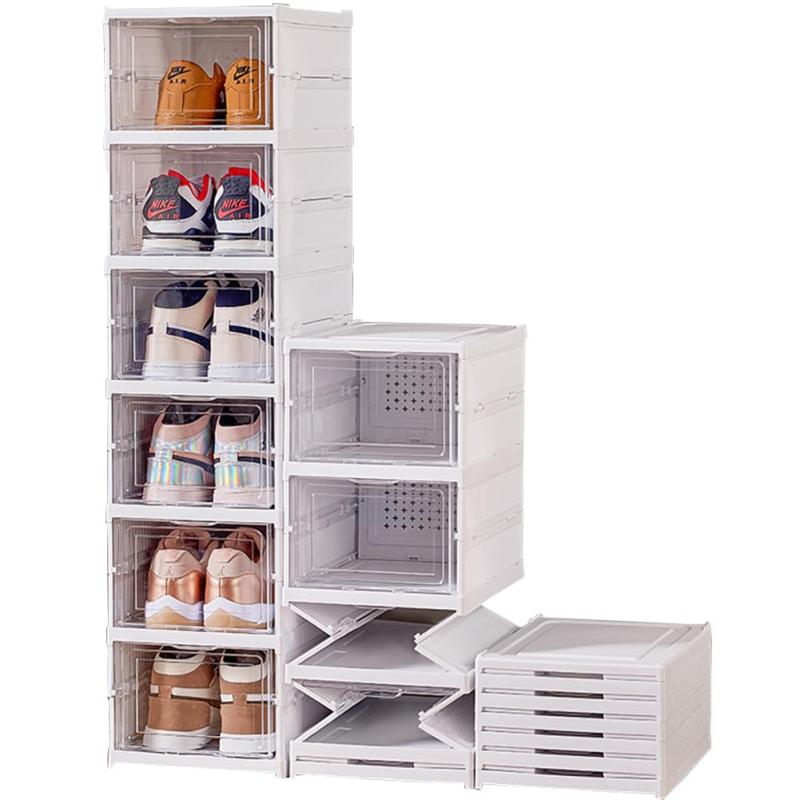 LAOFENDS シューズボックス 折りたたみ 靴 収納 靴箱 透明 男女兼用 大容量 シューズラック 組立式 積み重ね可能 防水 防塵 通気性