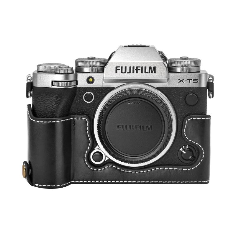 Rieibi FUJIFILM XT5ケース、 FUJIFILM X-T5カメラケース FUJIFILM X-T5 カバー XT5 ボディケース PUレザー 電池交換でき 三脚設置でき