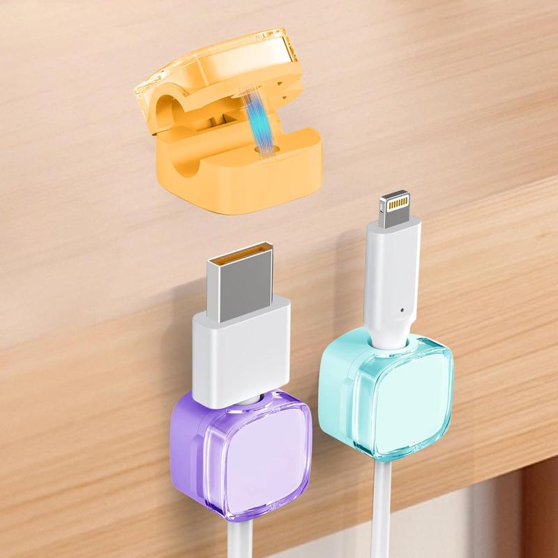 Yosanda 新型マグネット式ケーブルホルダー・ケーブルクリップ【強力磁力・高機能】配線まとめ コード整理、ケーブル 収納、落下防止。ケーブル クリップ機能付き、多用途粘着、工具不用