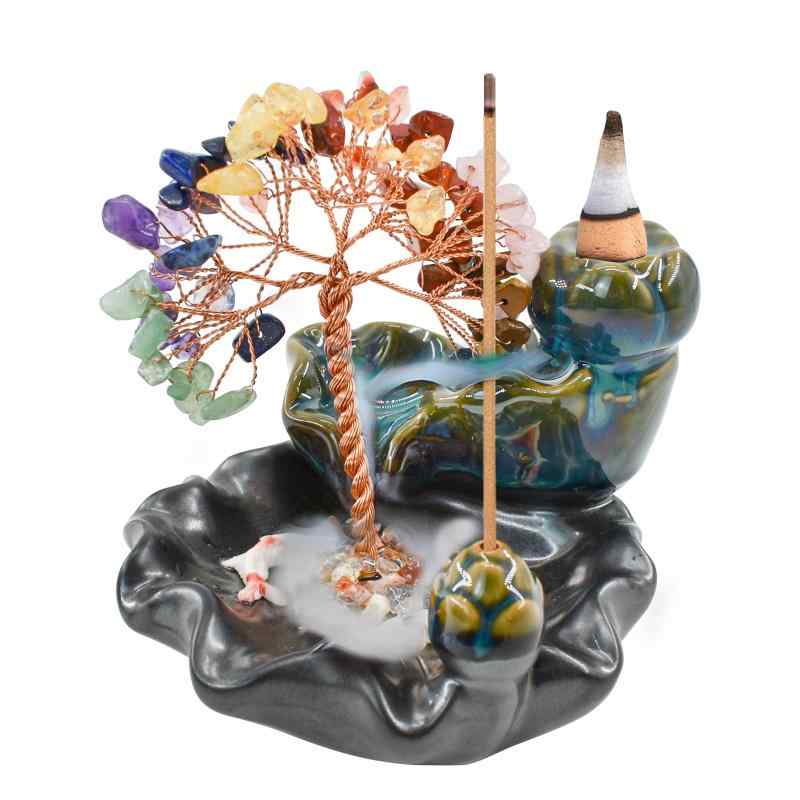 MrMrKura 逆流香炉 倒流香 流川香 コーン式 香炉 逆流 お香立て 線香立て 陶器 セラミック お香ホルダー おしゃれ 人気 玄関 お香置き インテリア 卓上 置物 瞑想用 リラックス 癒し 灰がこぼら