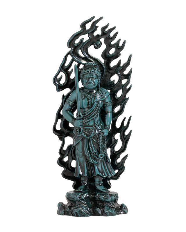 仏像 不動明王 21cm（青銅彩色）仏師：牧田秀雲 原型＿（酉年生まれ）十二支守り本尊 干支 高岡銅器 (ふどうみょうおう/L_b)