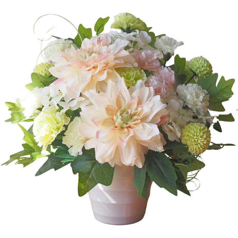 SaikaLife ソープフラワー お供え（大） お彼岸 造花 ブーケ 仏花 仏壇 ペット お悔やみ 菊 枯れない