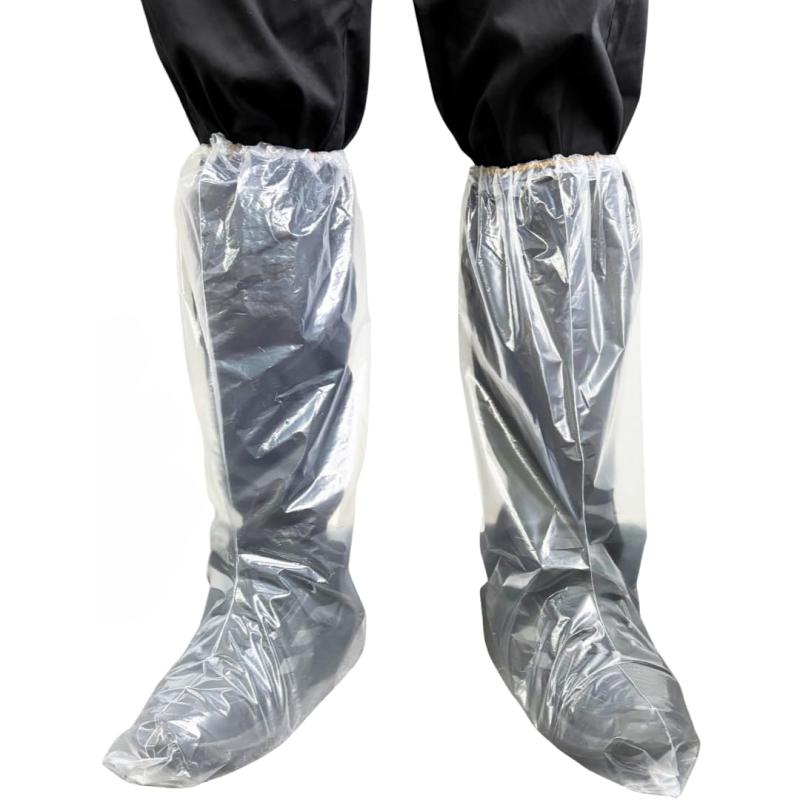 [Mokasali] シューズカバー 靴カバー レインシューズカバー 12枚/6足入 使い捨て ロング 防水 極厚 携帯便利 雨用 自転車用 男女兼用