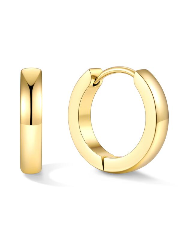 U7 フープピアス小さめ メンズ リングピアス サージカルステンレス 金属アレルギー対応 つけっぱなし 片耳 シルバー 男性 カッコイイシンプル アクセサリー