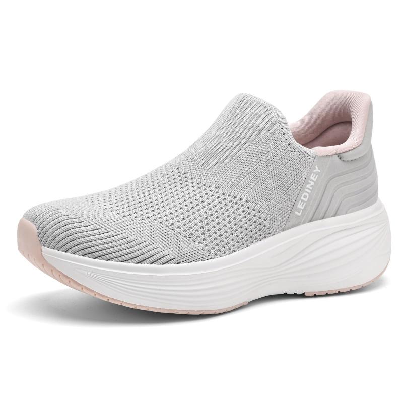 [Ulogu]スリッポン スニーカー 履きやすい靴 ウォーキングシューズ レディース 立ち仕事 歩きやすい 軽量 紐なし 通気性 滑りにくい 通勤 通学