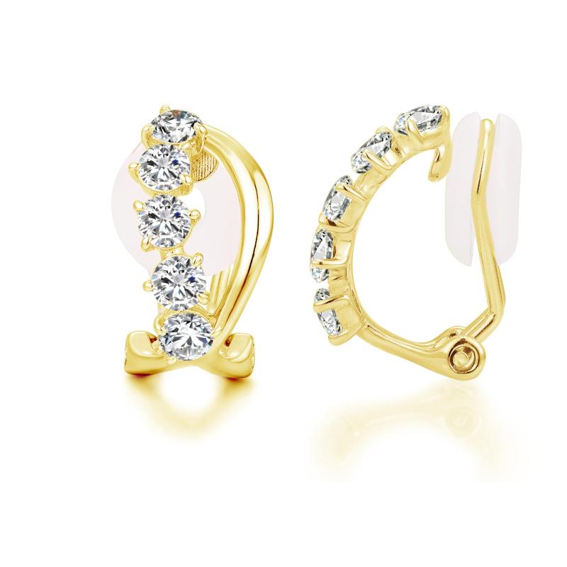 Immobird イヤリング ピンクゴールド レディース 人気 ジルコニア 「優しい葉」シルバー925 金属アレルギー対応 痛くないイヤリング 葉の形 ノンホールピアス バレンタイン ギフト ホワイトデ