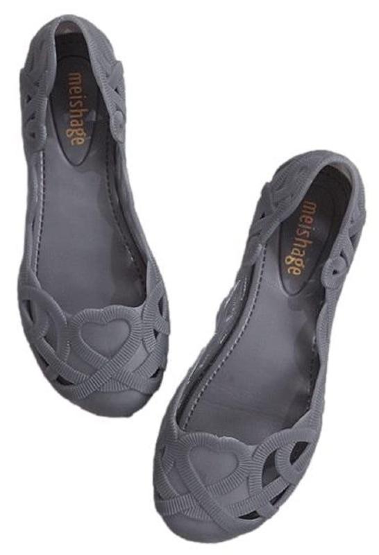 [1/2style] レディース フラットパンプス ラバー素材 晴雨兼用 やわらか オフィス 通勤シューズ