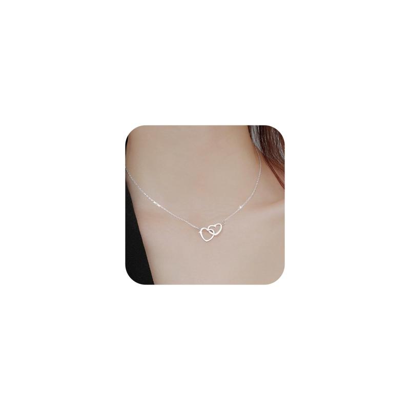 [VIROMY] ネックレス レディース チェーン ハート ステンレス 金属アレルギー対応 あずきチェーン シルバー ゴールド 可愛い シンプル おしゃれ 普段使い 調節可能 ギフトBOX付き