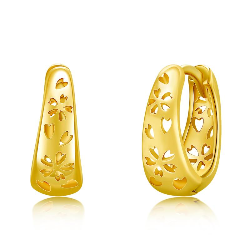 StoryMidir 桜 ピアス 花 フープピアス 和柄 シルバー925 金属アレルギー対応 キャッチレス 春 ピンクゴールドメッキ イエローゴールドメッキ プラチナコーティング レディース さくら 透かし