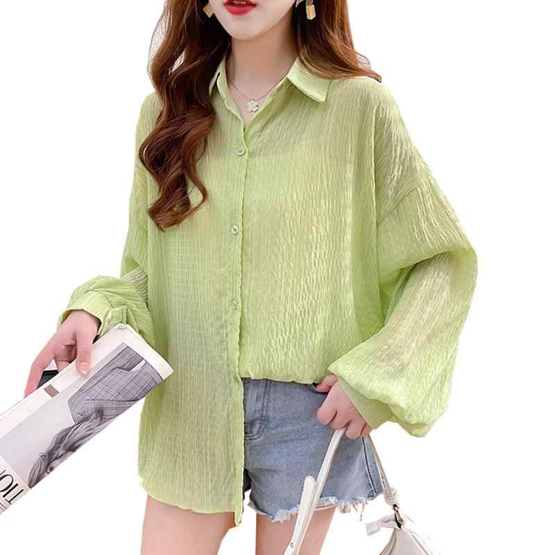 [CoeFodMavo] UVカット カーディガン レディース ブラウス 長袖シャツ 襟付き 日焼け対策ウェア 冷房対策 快適 トップス お洒落 シンプル 体型カバー ゆったり 大きいサイズ 着痩せ 無地 薄手 透