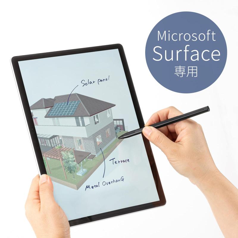 サンワサプライ タッチペン Microsoft Surface専用 充電式 極細 ブラック PDA-PEN57BK