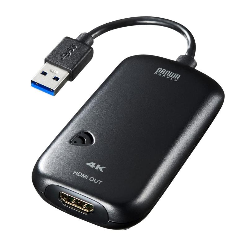 Rakuten - サンワサプライ USB3.0-HDMIディスプレイアダプタ 4K対応 (USB Aコネクタ オス-HDMIコネクタ メス) USB3.2 Gen1準拠 USB-CVU3HD2N ブラック