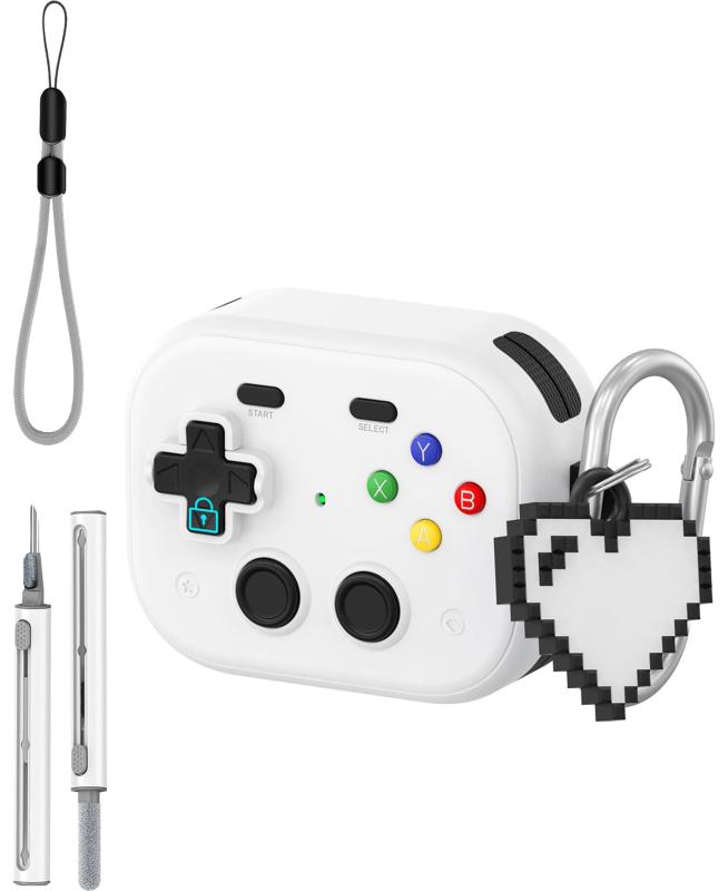 AirPods Pro 3 用 ケース カバー【YANMONGI】ワイヤレス イヤーホン 保護カバー クリーナーキットとキーチェーン付き 漫画 可愛い 人気 充電ケースカバー 耐衝撃 落下防止 防水 防塵 指紋防止 キ