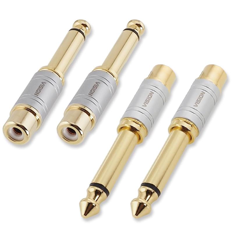 SEEK products VISION 6.35mm���� to RCA�᥹ �Ѵ������ץ� 4�ܥ��å� ��Υ�� ɸ��ץ饰 �ե�����ü�� 1/4����� �ԥ�ץ饰 ���å� �����ץ��� ���ͥ���