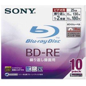 Rakuten - SONY 日本製 ビデオ用BD-RE 書換型 片面1層25GB 2倍速 プリンタブル 10枚P 10BNE1VBPS2