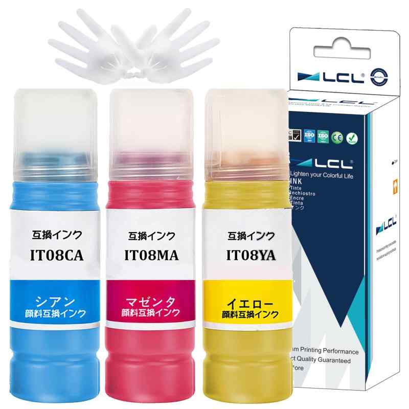 Rakuten - LCL エプソン用 (えんぴつ削り) IT08 IT08A IT08CA IT08MA IT08YA (3色セット C/M/Y 顔料 70ML) 互換インクボトル 対応機種：PX-M6712FT PX-M6711FT PX-M791FT PX-S6710