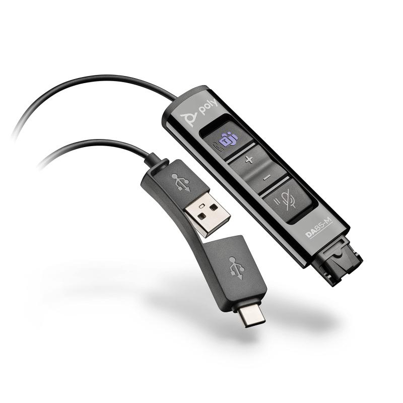 Poly - DA75 USB-A/USB-C デジタルアダプター (Plantronics) - Poly Call Center Quick Disconnect (QD) ヘッドセットに対応