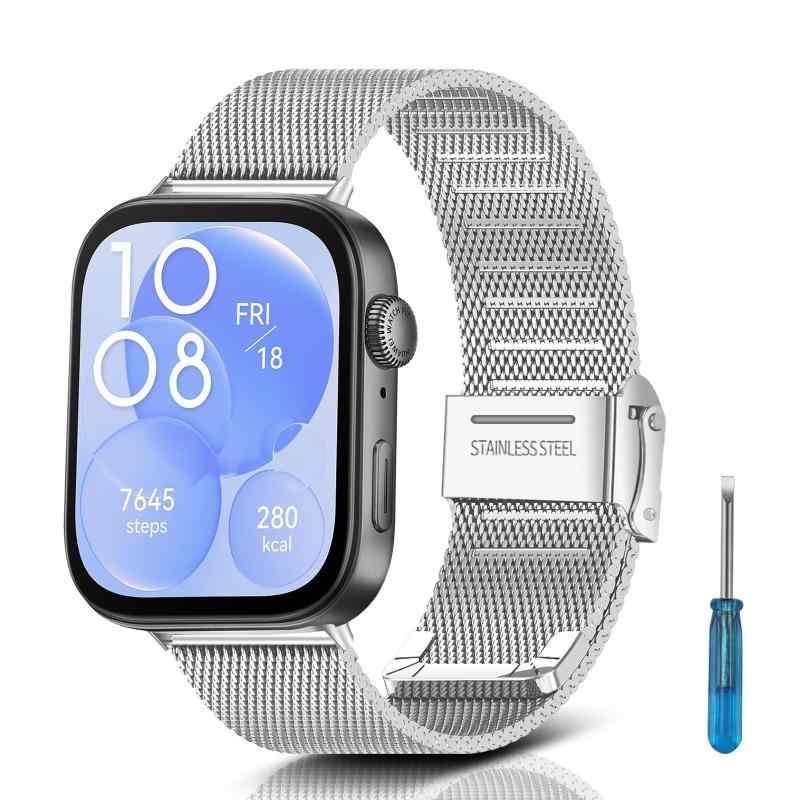 Rakuten - [RoSoki] バンド Huawei Wacth Fit 2/3対応 バンド ステンレスチール 金属バンド 交換バンド ステンレスバンド Huawei Wacth Fit 2 調整簡単 ビジネス風 替えストラップ 耐久性のある 交換バンド 男女兼用