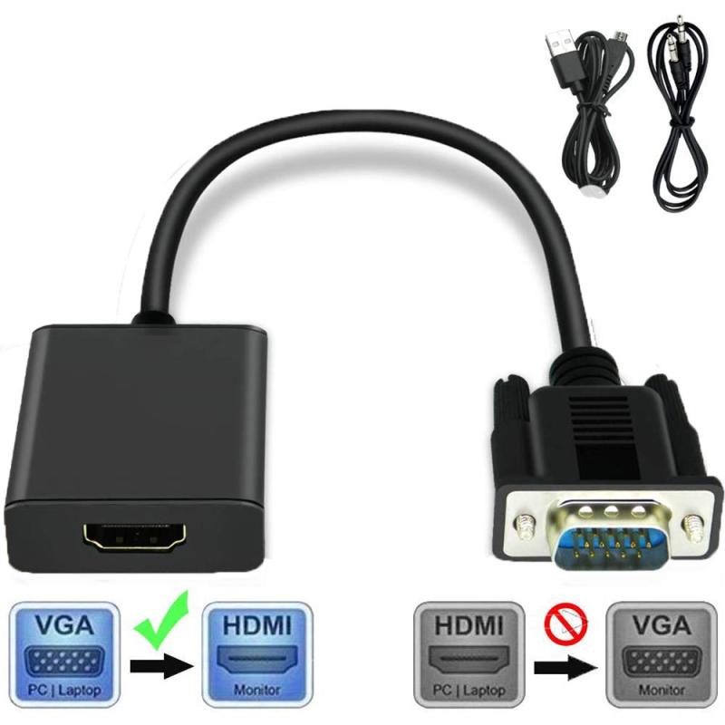 変換 アダプタ VGA HDMI 出力 変換 ケーブル 1080P対応 安定出力 音声転送 コンパクト PC HDTV プロジェクター Windows XP/7/8/10 Mac OSなど対応
