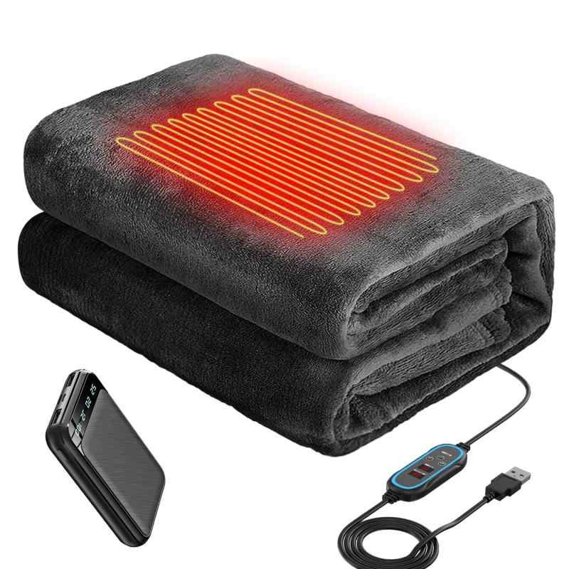 電気ブランケット 電気毛布 敷き 掛け兼用 USB給電式 電気ひざ掛け タイマー 大判 3段階温度調整 洗える 防寒対策 肩掛け 膝掛け