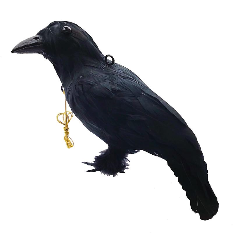 Rakuten - ONESORA カラスよけ 鳥よけグッズ 本物そっくり リアル羽毛カラス 設置簡単 ぶら下げて吊るすだけ カラス撃退