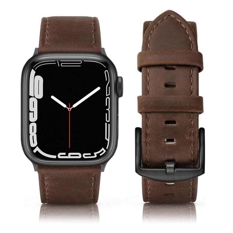 レザーバンド Apple Watch バンド 46mm 45mm 44mm 42mm (Series 1/2/3) 対応 メンズ レディース ヴィンテージ本革交換用リストバンド iWatch Series 10 9 8 7 6 5 4 3 2 1 SE