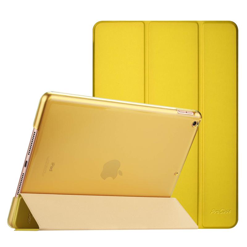 ProCase iPad 9/8/7 ケース (2021 2020 2019) 半透明バックカバー スマートカバー 軽量 三つ折りスタンド iPad 10.2" 対応