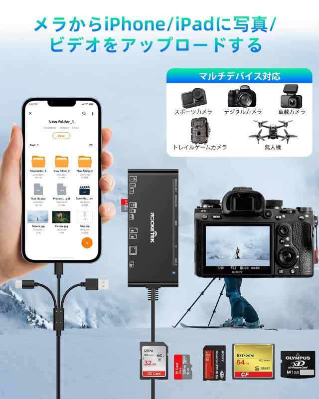 7-in-1 カードリーダー メモリカードリーダー 高速データ伝送 読み書き同時 携帯電話、ノートパソコンに対応