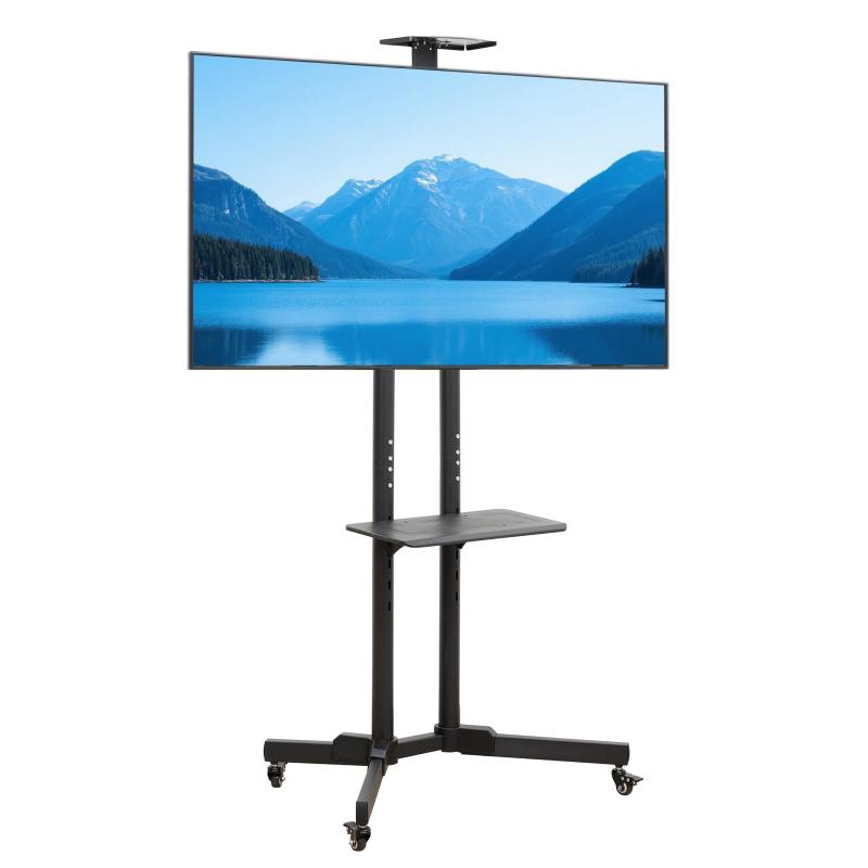 IMIEE テレビスタンド キャスター付き 壁寄せ tvスタンド ハイタイプ テレビ台 移動式 tv stand 首振り可能 省スペース 家用 会社用 業務用 ビジネス展示用 学校 病院