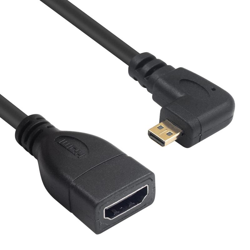 Duttek Micro-HDMI to HDMI 変換ーブル，左向キ/右向キ