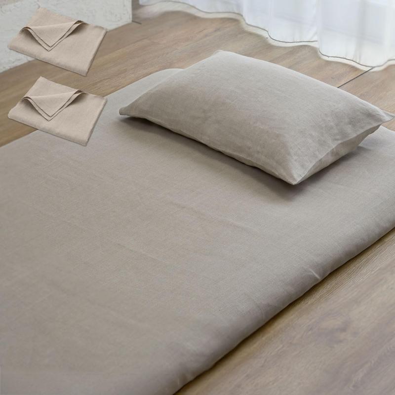 Cadeau屋｜フラットシーツ スタンダード シングル 和布団用 リネン さらさら 蒸れない 吸水速乾 150×250cm