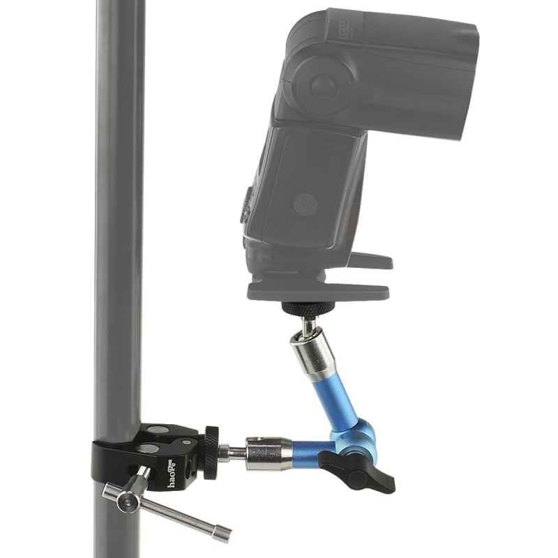 Haoge 7インチ ステンレススチール 関節式摩擦マジックアーム 大きなクランプ付き HDMI LCD モニター LEDライト デジタル一眼レフカメラ ビデオ 三脚フラッシュライト TPCAST HTC Vive Pro ベースステ