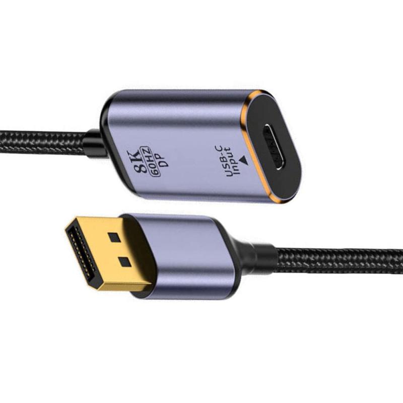 Cablec USB-C型マザー電源からDP 1.4レシーバミニディスプレイポートHDTVケーブル8K@60hz 4K@120hzタブレット型ノートブックPC向け