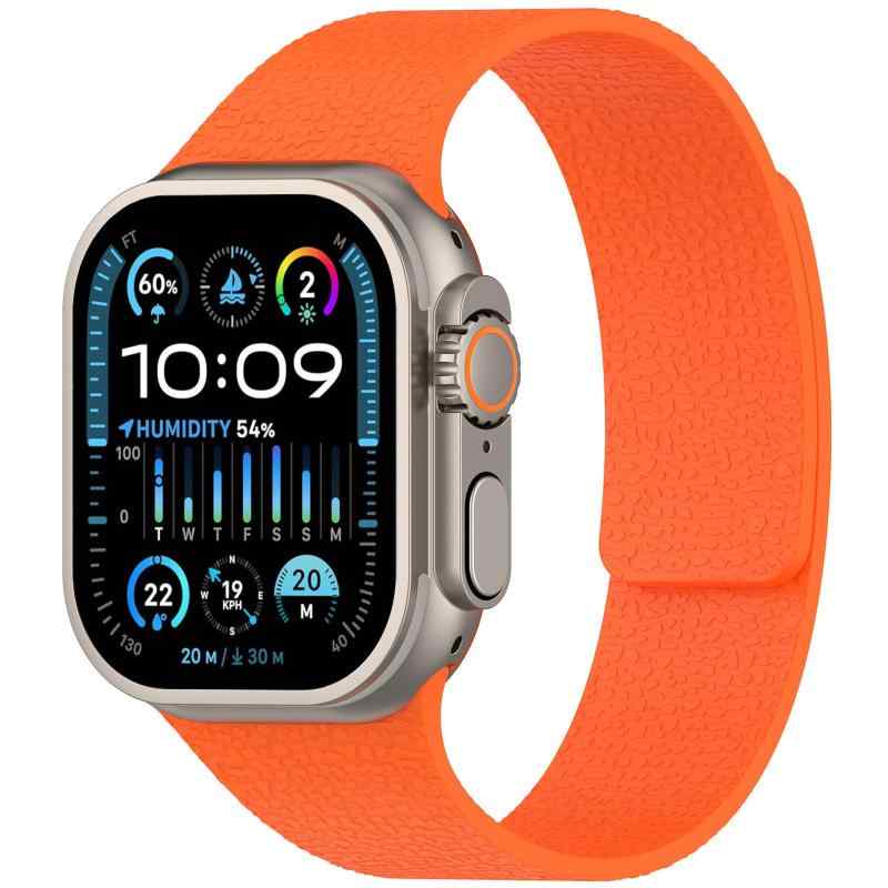 乐天商城 - [BIGHAS] アップルウォッチ バンド Apple Watch対応 マグネット式 ライチ風シリコン 強磁力 交換ベルト 軽量 着脱簡単 49mm 46mm 45mm 44mm 42mm 41mm 40mm 38mm Ultra 3/2/1 Serie
