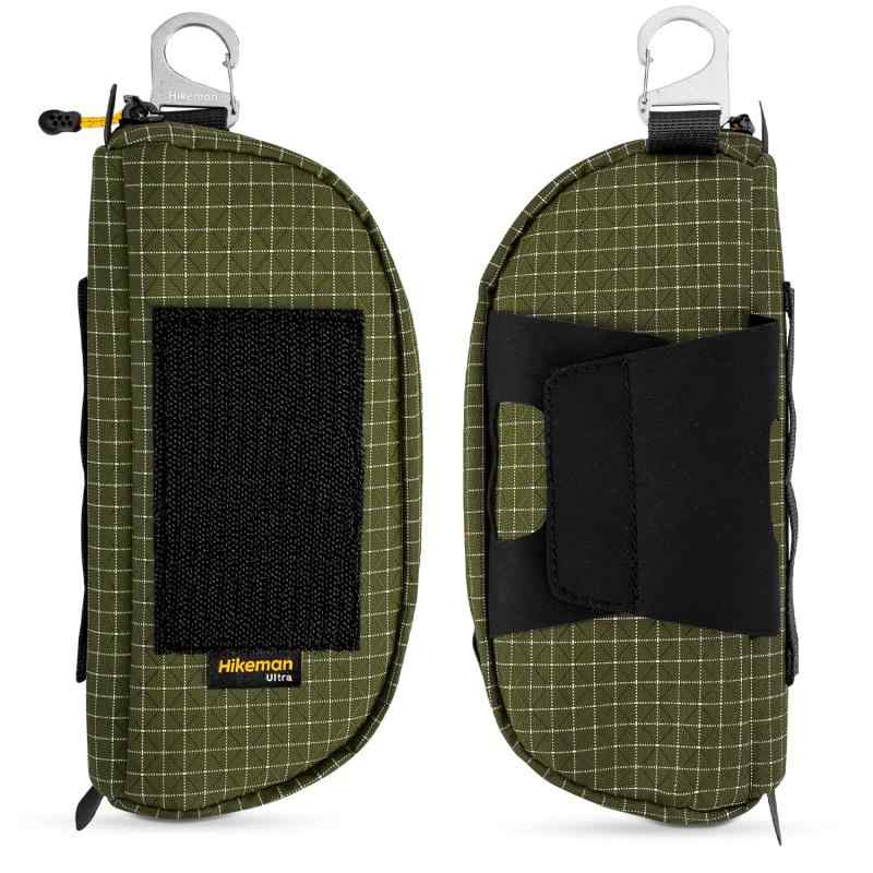 Rakuten - 登山 ポーチ スマホポーチ リュックに取り付ける 軽量 止水ファスナー カラビナ付き 高撥水性 ダイニ―マ 着脱しやすい サングラス入れ ペットボトルホルダー 山登り 通勤 自転車 アウトド