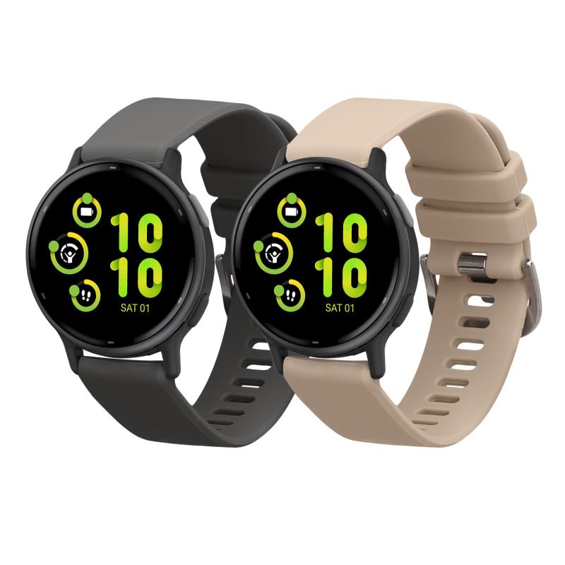 乐天商城 - 2x 交換バンド Garmin vivoactive 5 / active 5対応 ベルト - シリコンバンド ソフト TPU 耐久性 黒色/紺色
