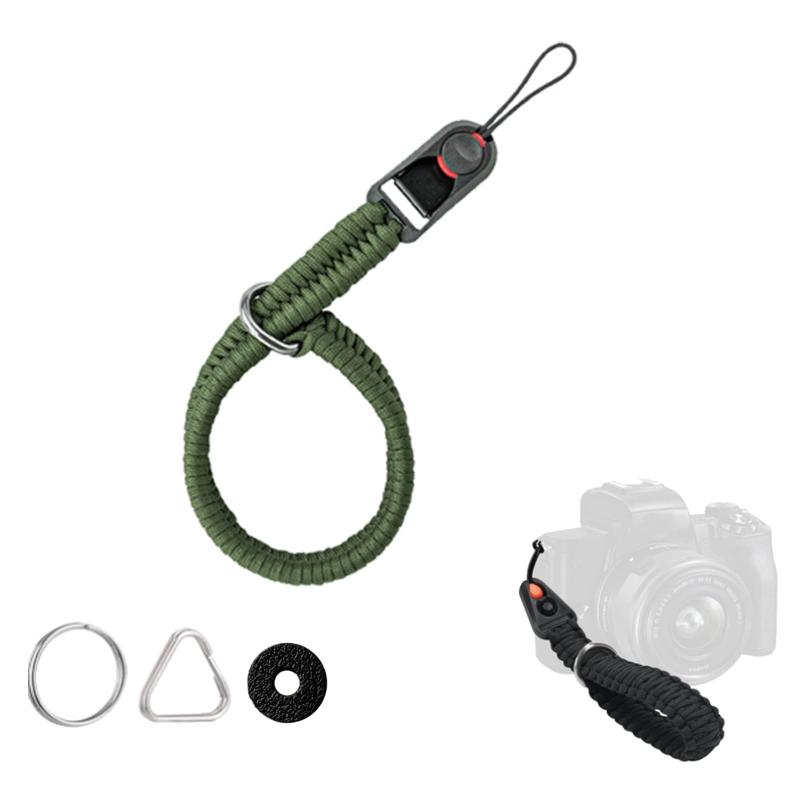 [Bookwarm] カメラストラップ パラコード編みハンドストラップ、クイック着脱、付属のアダプタはほとんどの一眼レフカメラに使用でき、設置が便利。落下防止，頑丈 おしゃれ金属部品