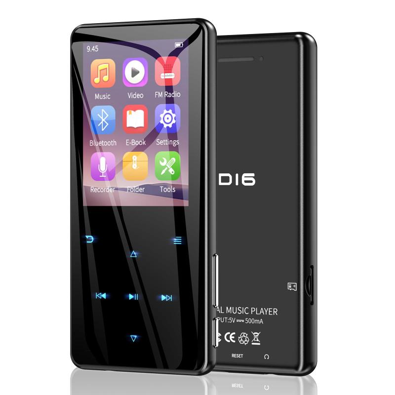 ODEJOI 64GB MP3プレーヤー Bluetooth 5.3搭載 ワイヤレス ポータブル音楽プレーヤー 白色ノイズ対応 スピーカー内蔵 ロスレス音質 2.4インチ大画面 金属ボディ FMラジオ／録音／シャッフル再生/電