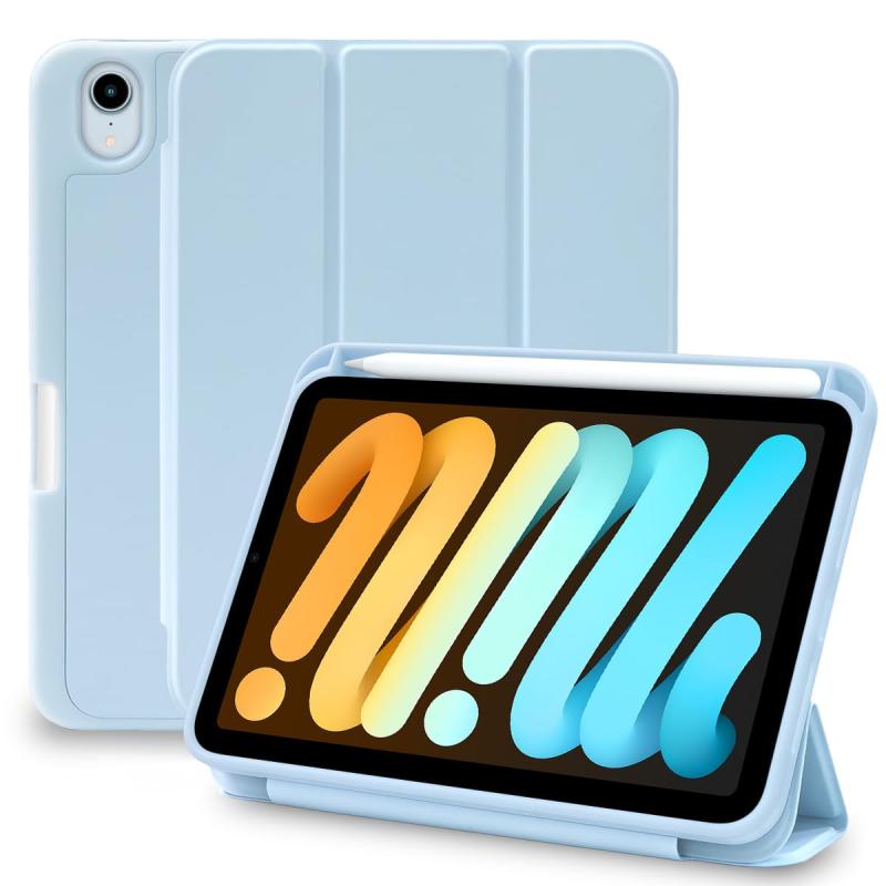 SHARP - MS factory iPad mini6/7 ケース Apple Pencil 収納 耐衝撃 スマートカバー ソフト TPU オートスリープ ペンシルホルダー for iPad mini6 mini7