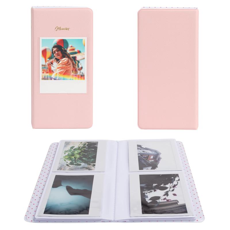 Rieibi FUJIFILM アルバム、チェキ アルバム 可愛いチェキ帳 Polaroid instax Wide210/Wide300/Wide400対応チェキアルバム3.4x4.3インチ写真 64枚収納 名刺・キャッシュカードも収納可能 多用途 i